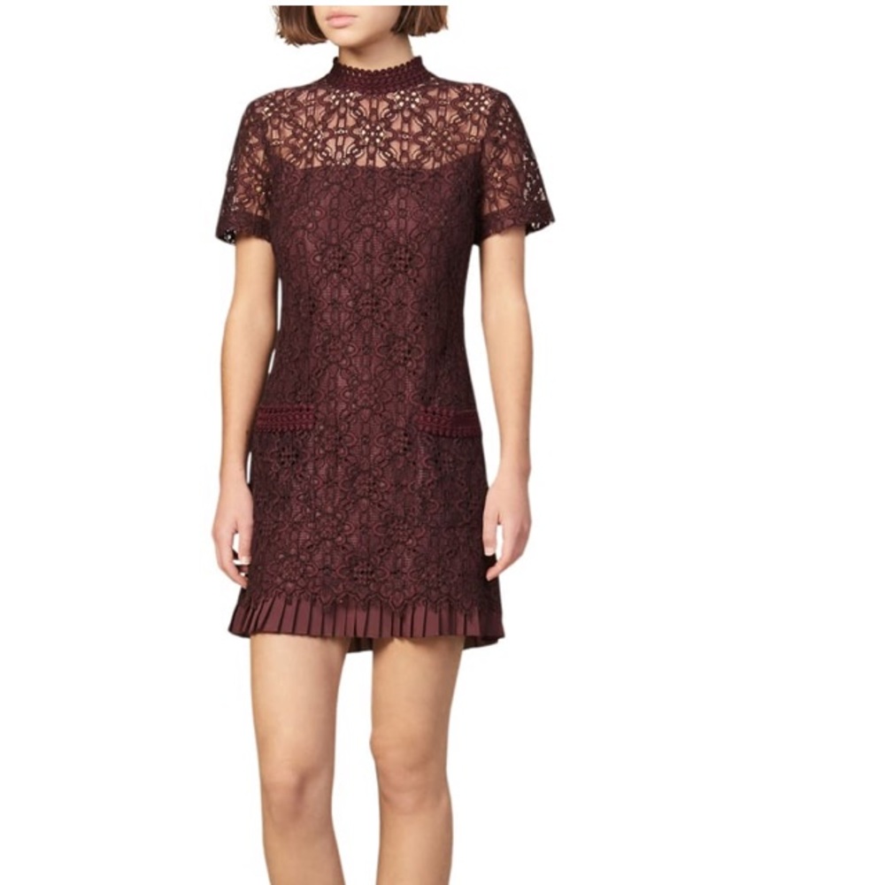 Sandro Bordaux cocktail dress size 36 UK (US 0)